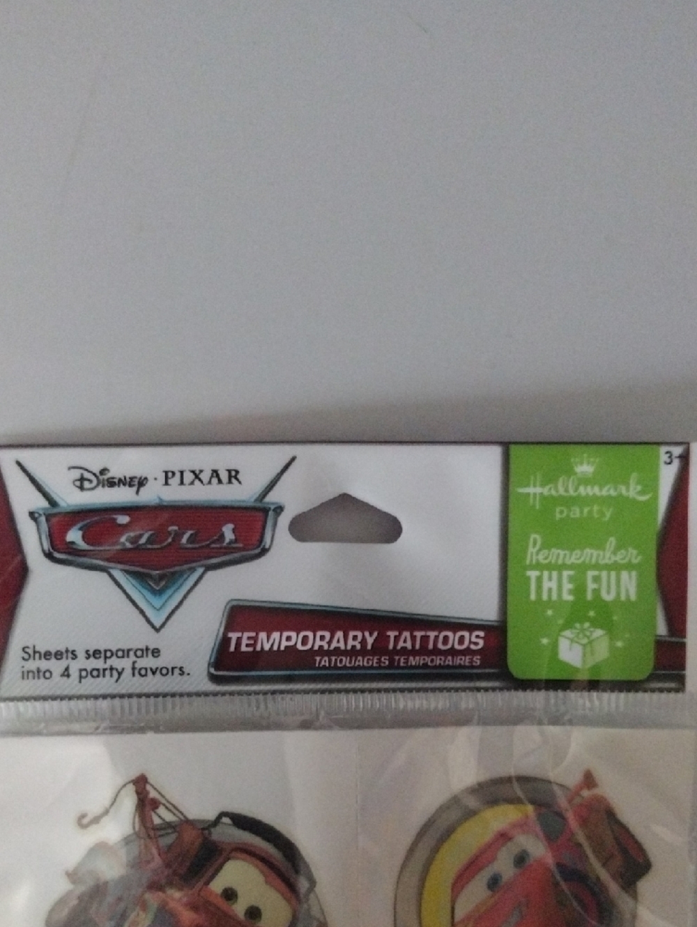 Hallmark Disney Pixar Cars Medal & Tattoos Set - Yellow/Red - Picture 4 of 9